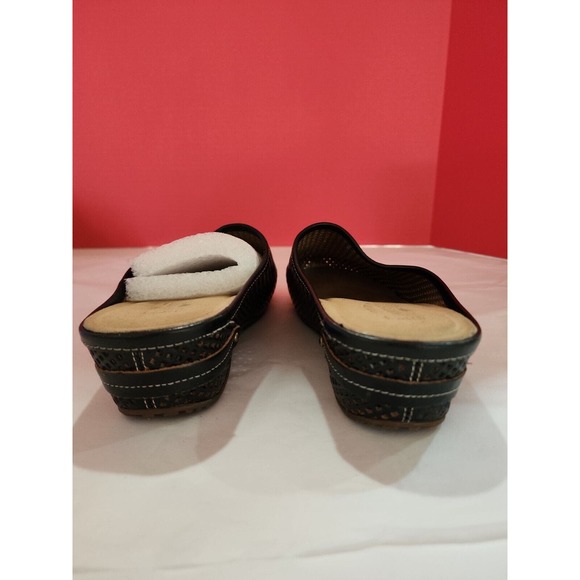 L'artiste Spring Step Women's Size 9 M Black Leather Slip On Slides Loafers - Picture 8 of 12